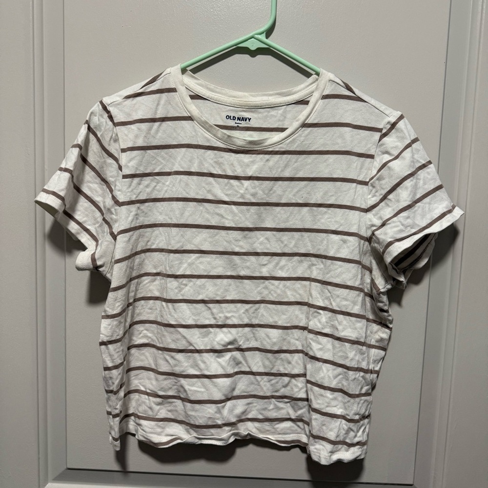 Old Navy Women's White Striped Top
